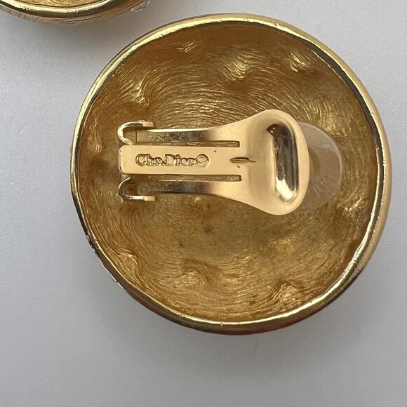 Christian Dior Swarovski Polka Dot Dome CLIP Earrings - Picture 6 of 6